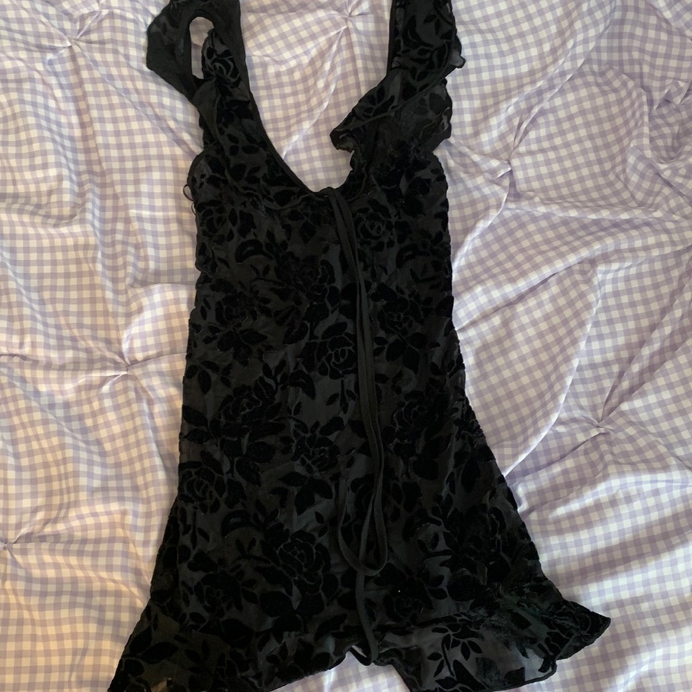 Black lioness see through dress